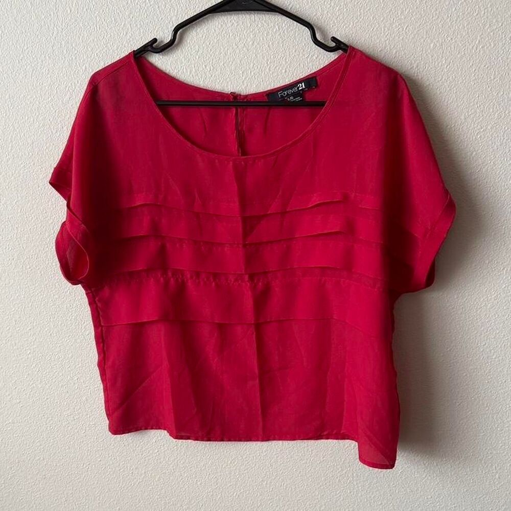 Forever-21 Women's Red and Pink Blouse